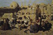 Leopold Carl Muller Primary School in Upper Egypt oil painting artist